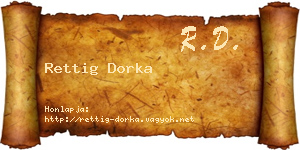Rettig Dorka névjegykártya